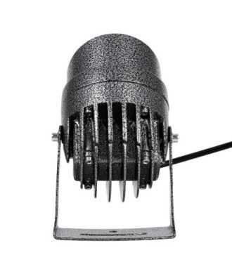 GloboStar® SPOT-XENIA 90509 Σποτ Φωτισμου Wall Washer LED 16W 1600lm 3° DC 24V Αδιάβροχο IP65 Φ9 x Υ12cm Ψυχρό Λευκό 6000K Dimmable - Σφυρήλατο Γκρι - 3 Years Warranty